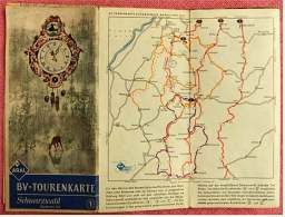 ARAL BV-Tourenkarte Schwarzwald - Nördlicher Teil -  Von Ca. 1955 - 1 : 125.000  -  Ca. Größe : 69 X 62,5 Cm - Mappemondes