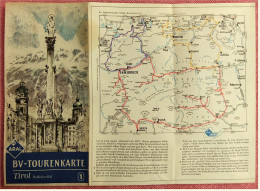 ARAL BV-Tourenkarte Tirol - Östlicher Teil -  Von Ca. 1955 - 1 : 200.000  -  Ca. Größe : 69 X 62,5 Cm - Mappemondes