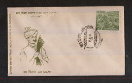 INDIA, 1967, FDC, Lal Bahadur Shastri´s Death Anniversary, Jai Kisan, Agriculture, Bhopal Cancellation - Cartas & Documentos
