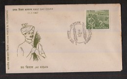 INDIA, 1967, FDC, Lal Bahadur Shastri´s Death Anniversary, Jai Kisan, Agriculture, Bombay  Cancellation - Briefe U. Dokumente