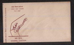 INDIA, 1967, FDC BLANK, Indian General Election, Voters And Polling Booth, - Briefe U. Dokumente