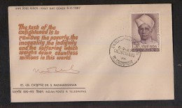 INDIA, 1967, FDC,  Dr. S. Radhakrishnan Educationist Philosopher,  Calcutta   Cancellation - Storia Postale