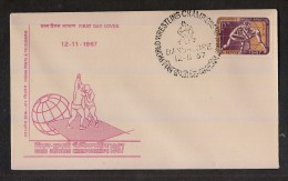 INDIA, 1967, FDC,   World Wrestling Championships, Sport ,  Bangalore  Cancellation - Brieven En Documenten