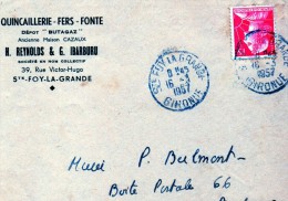 Sainte Foy La Grande 33 Lettre Du 16/3/1957 - Andere & Zonder Classificatie