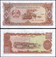 Laos 20 Kip Tank Car Army Banknotes Uncirculated UNC - Altri & Non Classificati