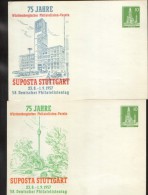 Deutschland/Berlin- Postal Stationery Private Postcards 2/set,1957- 75 Years Wurttembergischer Philatelic Club - 3/scan - Cartes Postales Privées - Neuves