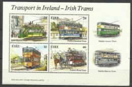 IRELAND - 1987 Irish Trams (Trolleys) Souvenir Sheet MNH **  SG MS562  Sc 684a - Blocs-feuillets