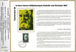 Feuillet Tirage Limité CEF 16 Centenaire 1ère Liaison Téléphonique Graham Bell - Maximum Cards