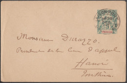 Indochine 1900. Entier Postal Enveloppe ACEP EN 1. De Saigon Port à Hanoi. Superbe - Briefe U. Dokumente