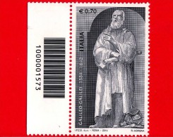 Nuovo - ITALIA - 2014 -  450º Anniversario Della Nascita Di Galileo Galilei - 0,70 € • Statua - Cod A Barre 1573 - Códigos De Barras