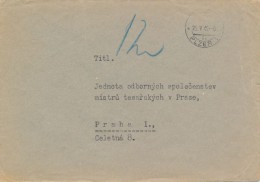 I0471 - Czechoslovakia (1945) Plzen 1 ("nationalized" Postage Postmark - German Text Removed) - Covers & Documents