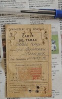 Carte De Tabac Avec Timbre Fiscal 20 Francs Contribution Dépenses Entraide Française 1945 A La Corona Bld St Michel - Documentos