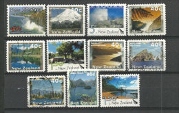 Paysages Néo-Zélandais (Lacs Et Glaciers). 11 T-p Oblitérés. (avec Hautes Faciales)  Côte 15,00 € - Gebruikt