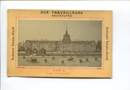 PARIS TRAVAILLEURS BD VOLTAIRE CHROMO LAAS CALENDRIER 1881  MONUMENT Invalides - Klein Formaat: ...-1900