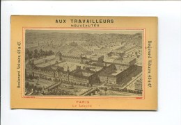 PARIS TRAVAILLEURS BD VOLTAIRE CHROMO LAAS CALENDRIER 1881  MONUMENT LOUVRE VUE AERIENNE - Formato Piccolo : ...-1900