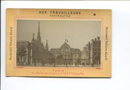 PARIS TRAVAILLEURS BD VOLTAIRE CHROMO LAAS CALENDRIER 1881  MONUMENT PALAIS JUSTICE SAINTE CHAPELLE - Kleinformat : ...-1900