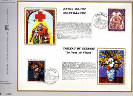 Feuillet Tirage Limité CEF 43 Croix-Rouge Monégasque Tableau Peinture Cezanne Le Vase De Fleurs - Cartoline Maximum