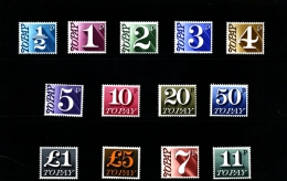 GREAT BRITAIN - 1970-75  POSTAGE DUES  DECIMAL  SET MINT NH - Strafportzegels
