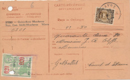 316/22 - Carte-Récépissé TP Képi WAVRE 1934 Vers COURT ST ETIENNE - Envoyeur Quincaillerie Moucheron - 1931-1934 Kepi