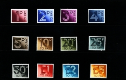 GREAT BRITAIN - 1982  POSTAGE DUES  DECIMAL  SET MINT NH - Strafportzegels