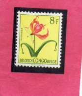 BELGIAN CONGO BELGA BELGE 1952 1953 FLORA FLOWERS FIORI FLEURS GLORIOSA FLOWER FIORE FLEUR 4 F MLH - Ungebraucht