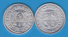 JUANA Y CARLOS    4 REALES    PLATA  Sin Fecha   MÉXICO   SC/UNC     Réplica       T-DL-10.874 - Proeven & Herslag