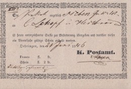 Paketschein Vom 21.6.1846 Ansehen !!!!!!!!!!!! - [Voorlopers