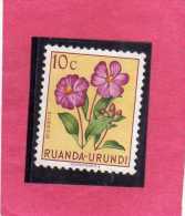RUANDA URUNDI 1952 1953 FLORA FLOWERS FIORI FLEURS DISSOTIS FLOWER FIORE FLEUR 10 C. MH - Nuevos