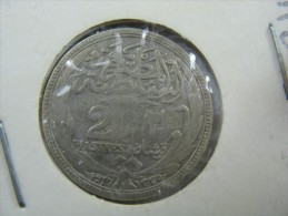 EGYPT 2  PIASTRES 1917 SILVER . LOT 6 - Egypte