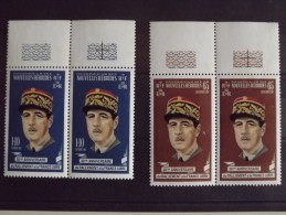 Nouvelles Hébrides N°294 Et 295 Neuf** De Gaulle En Paire - Unused Stamps