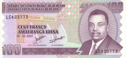 BURUNDI  100 Francs  Daté Du 01-10-2007   Pick 37 F             ***** BILLET  NEUF ***** - Burundi
