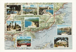 Cp, Carte Géographique, La Côte D´Azur Varoise - Landkarten