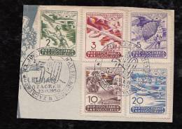 Yugoslavia 1950 AIRMAIL Set On Fragment With ZAGREBACKI Special Postmark - Storia Postale