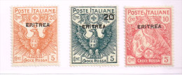 Italia Colonie - ERITREA -Croce Rossa N. 41,43,44 - NUOVI (*) - Eritrée