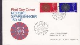 Norway Ersttags Brief FDC Cover 1972 Sparkassen 150 Jahre Complete Set - FDC