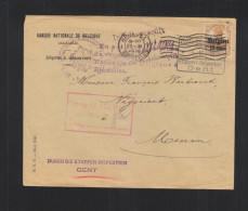 Brief Banque Nationale 1916 Durch Ettapen Inspektion Gent - Army: German