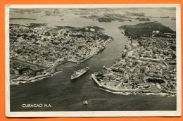 CURACAO - Air View Of Harbor  .used 1953 .Antilles Neerlandaises - Curaçao