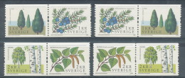 Sweden 2008 Facit #  2646-2649. Swedish Trees, SX Pairs With Control # On Back MNH (**) - Nuevos