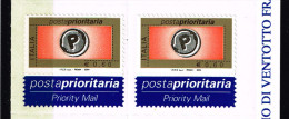 REPUBBLICA  Posta Prioritaria NUOVA - Coppia € 0,60  Marzo 2004 - RC IPZS Spa-Roma-2004  BF BLU - Other & Unclassified