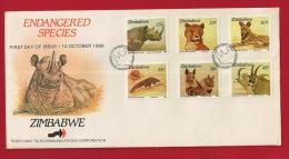 ZIMBABWE, 1989, Mint FDC, Endangered Species, 412-417 - Zimbabwe (1980-...)