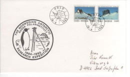 NORVEGE 18 AVRIL 1985 EXPEDITION ANTARCTIQUE TB ENVELOPPE - Antarktis-Expeditionen