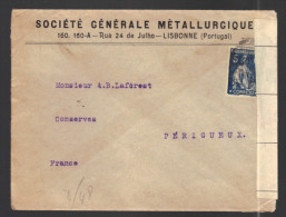 PORTUGAL 1915 Type Céres  Censure Militaire Française Obl. S/Lettre - Cartas & Documentos