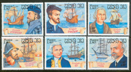 1983 Laos Navigatori Navigators Navigateurs Velieri Navi Sailing Ships Bateaux à Voile Set MNH** -Qq14 - Explorateurs