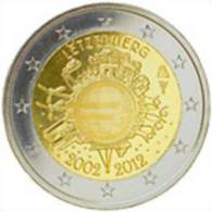 LUSSEMBURG LUXEM - 2 EURO COMMEMORATIVI 2012 10º ANNIVERSARIO INTRODUZIONE IN CIRCOLAZIONE MONETE EURO  FDC Da  ROTOLINO - Luxembourg