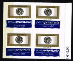 REPUBBLICA  Posta Prioritaria NUOVA -  QUARTINA € 1,50 - 19/03/2004  STF IPZS Spa-Roma-2004 BF=BLU - Andere & Zonder Classificatie