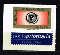 REPUBBLICA  Posta Prioritaria NUOVA - € 0,60  Del 02/01/2004  STF IPZS-Roma-2004  Con   Etichetta - Andere & Zonder Classificatie