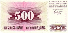 BOSNIE-HERZEGOVINE   500 Dinara  Daté Du 01-07-1992   Pick 14 A            *****  BILLET  NEUF ***** - Bosnien-Herzegowina