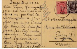 1605     Postal Bruge 1922   Belgica - Briefe U. Dokumente