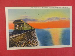 - Utah > Salt Lake Train Great Salt Lake Cut Off At Sunset 1939  Cancel Ref 1287 - Salt Lake City