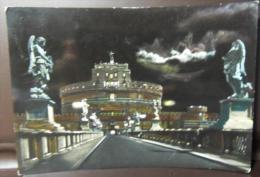 ROMA 1958 4 Mar CARTOLINA ANIMATA CASTEL SANT'ANGELO Notturno - VEDI FOTO - Castel Sant'Angelo